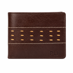 Textured Panel Leather Bifold Wallet